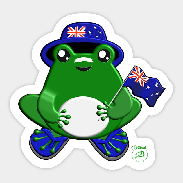 FrogLyfe Aussie Sticker by BellbirdDesign2